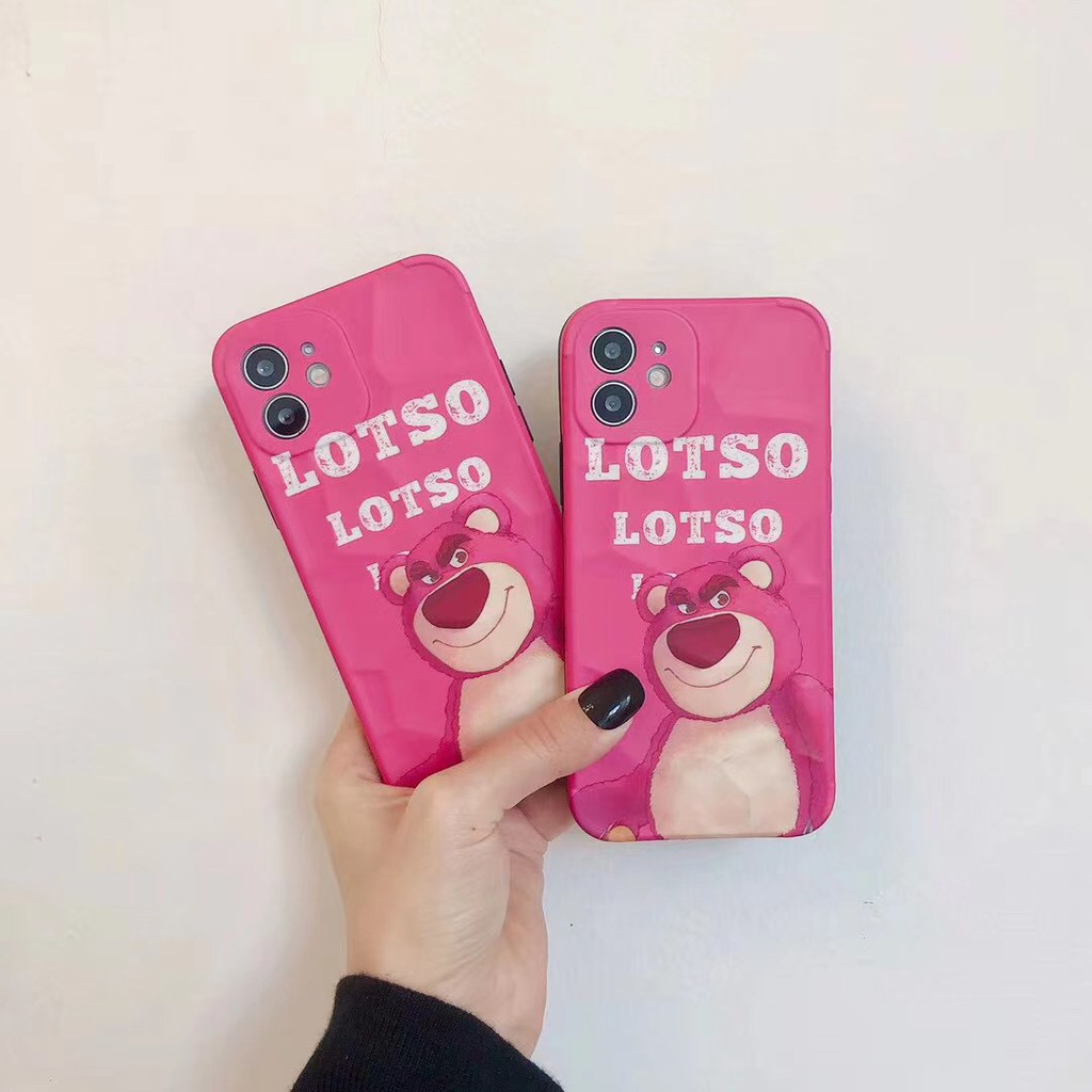 Ốp điện thoại mềm họa tiết gấu dâu dễ thương cho iPhone12 / 12ProMax / 12Mini / 11Pro Max / 11 / 7Plus / XS max / XR/X | BigBuy360 - bigbuy360.vn