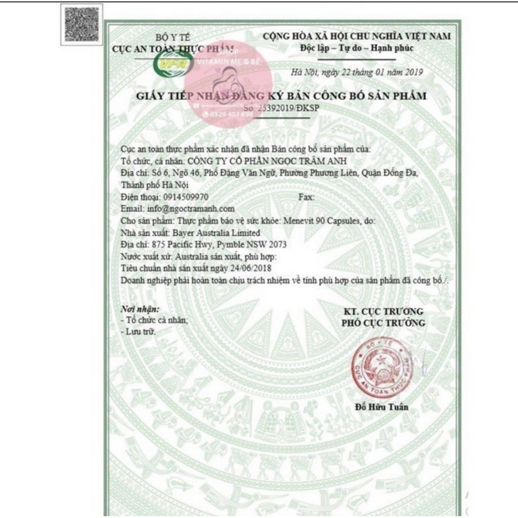 [HÀNG ÚC] Viên Uống Menevit Úc cho nam giới.