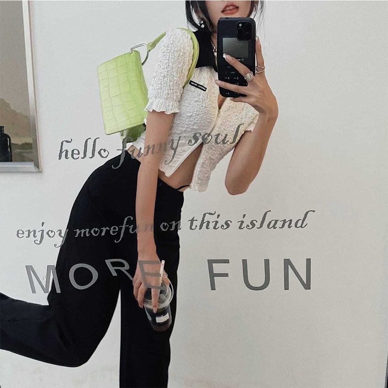 Freeship áo crotop khoá ngực sexy siêu xinh