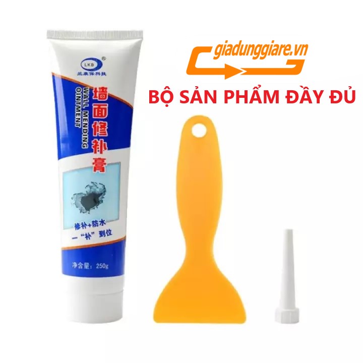 Tuýp KEO VÁ TƯỜNG đa năng 250g - Vá vết nứt tường, trầy xước, bong tróc, sạch vết bẩn - giadunggiare.vn