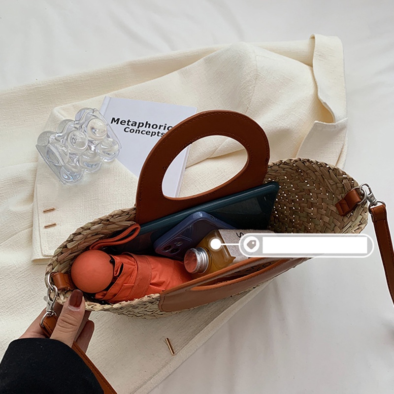 Túi đeo vai IELGY đan rơm thời trang dành cho nữ