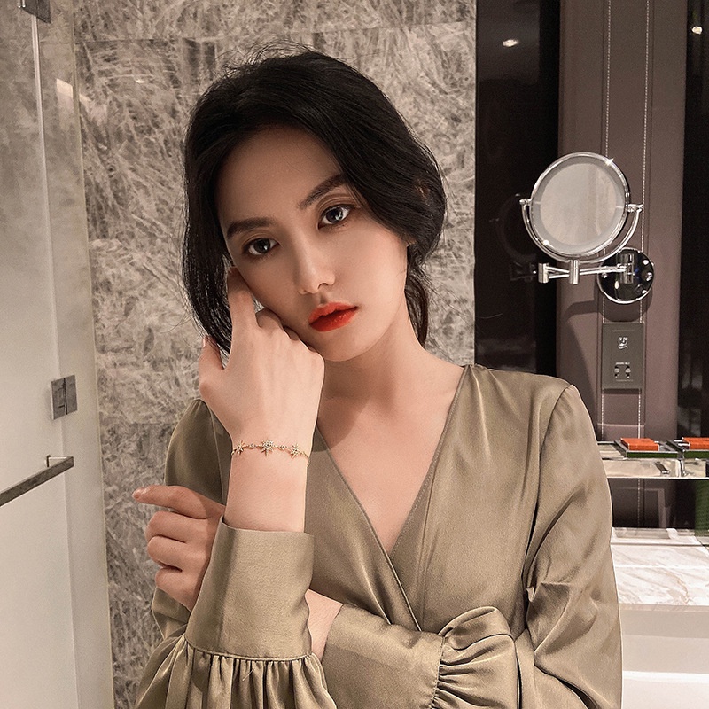 Vòng Đeo Tay Đính Đá Hình Giọt Nước Có Thể Điều Chỉnh Kích Thước