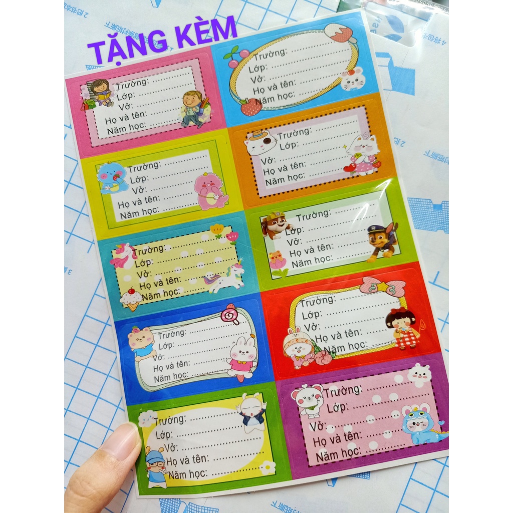 BAO SÁCH VỞ DECAL tặng kèm nhãn vở