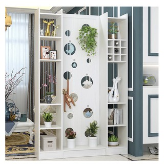 Vách ngăn hoạ tiết hình tròn liền 2 kệ