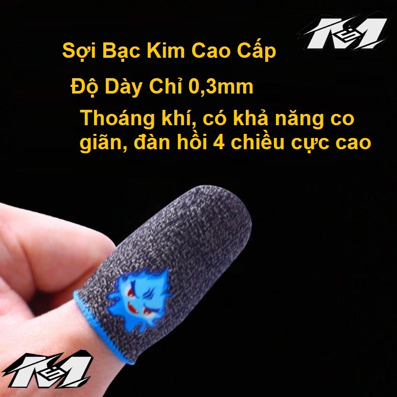 Găng tay chơi game Ghost xanh cảm ứng Tặng (1 cái) bao tay chơi game sẵn hàng Hà Nội