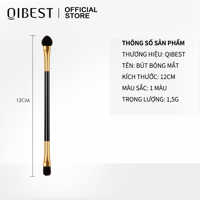 Cọ Trang Điểm Mắt QIBEST Bằng Sợi Fiber Hai Đầu Chất Lượng Cao 1,5G