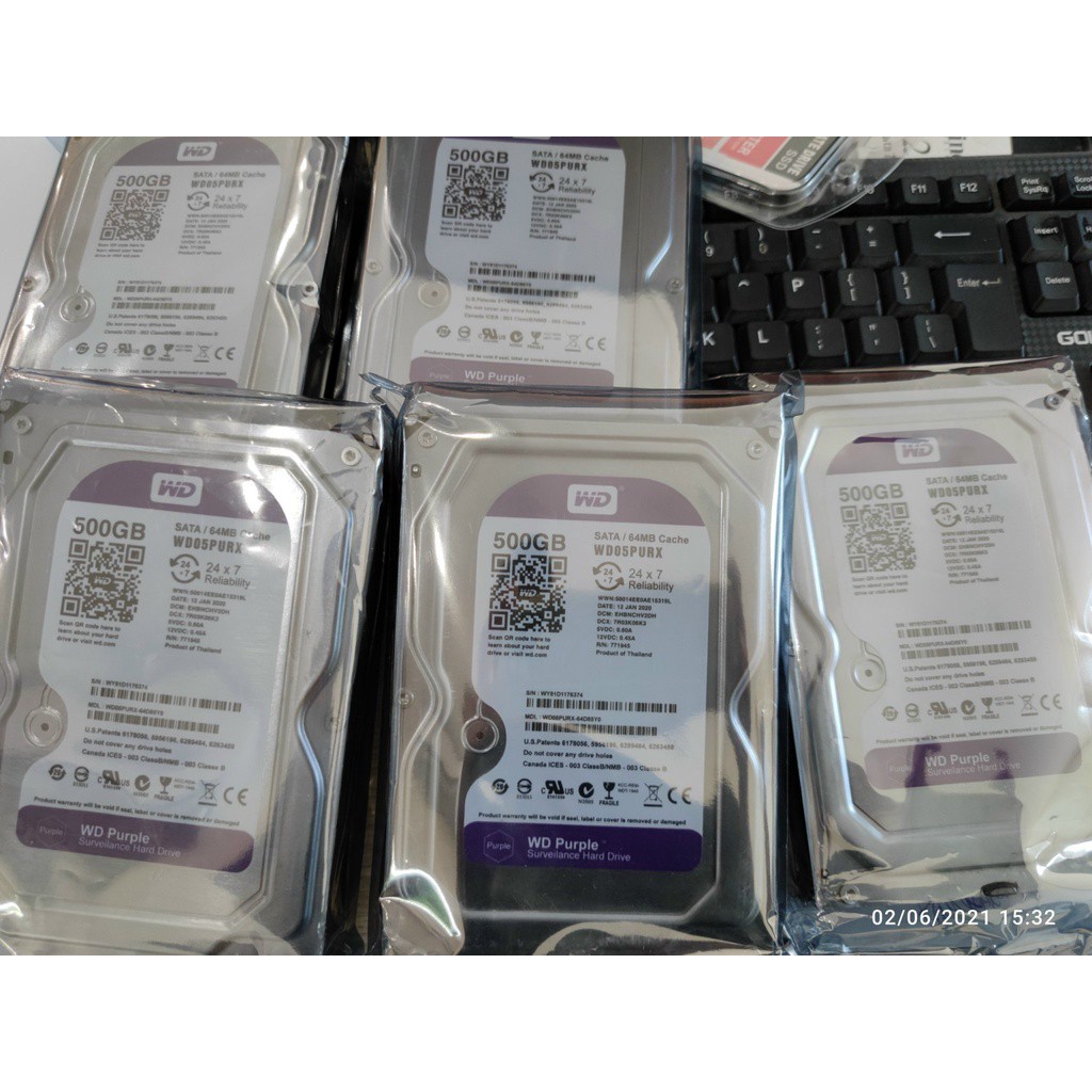 Ổ cứng HDD 500gb Western Purple (màu tím), bảo hành 24 tháng