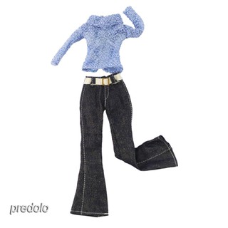 2 Áo khoác trang phục búp bê Quần đen cho búp bê Accs 30cm