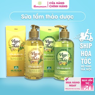 Sữa tắm dược liệu Ngọc Thảo 350ml - Chai có vòi tiện lợi - Tẩy da chết, dưỡng ẩm, giảm mụn lưng trứng cá mẩn ngứa