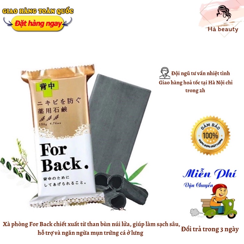 Xà phòng For Back chiết xuất từ than bùn núi lửa, giúp làm sạch sâu, hỗ trợ và ngăn ngừa mụn trứng cá ở lưng