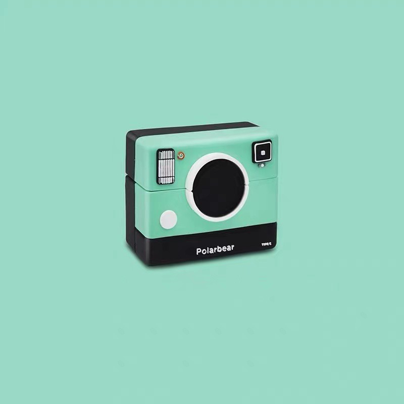 Ốp Vỏ Bảo Vệ Hộp Sạc Tai Nghe airpods pro 1 2 3 pro 3 Bằng Silicon Hình Máy Ảnh Sáng Bóng