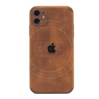 Miếng dán da dán full viền cho Iphone 11 làm từ da thật cao cấp - Davis
