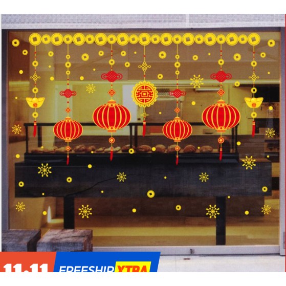 Sỉ decal dán cửa trang trí tết cổ truyền đẹp có nhiều mẫu lựa chọn
