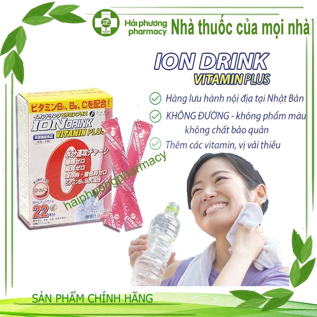Ion Drink Vitamin Pluss – Bổ sung chất điện giải, vitamin và khoáng chất cho cơ thể hương vải 22 gói