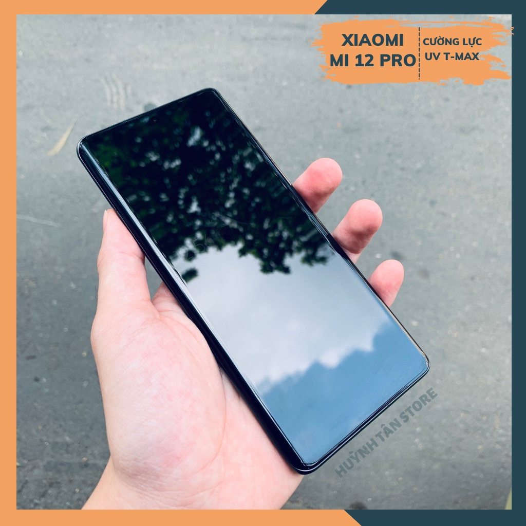 Cường lực Xiaomi Mi 12, 12X,12 Pro 5G UV trong suốt,uốn cong,chống va đập, vát cong 2,5D,boa cạnh chính hãng T-Max