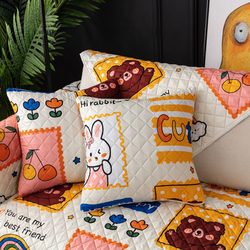Thảm trải bọc sofa cotton bốn mùa chung cho các loại ghế có đệm lưới chống trơn