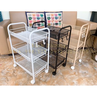 Kệ spa-Xe đẩy 3 tầng mắt lưới(CÓ SẴN)