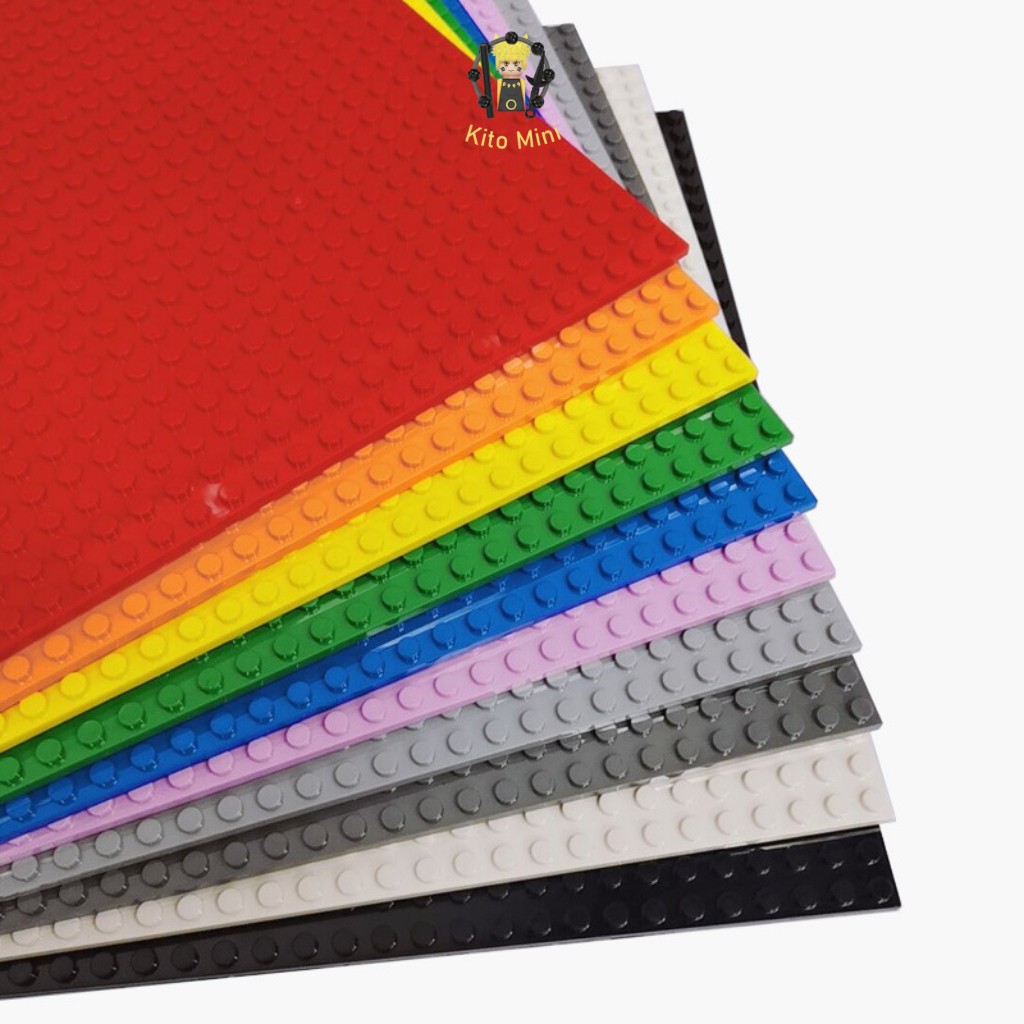 Lego Minifigures Lắp Ráp Phụ Kiện Tấm Đáy Lót Nền Baseplate Trưng Bày Loại Dày Mới 32x32 Hạt (25cm x 25cm) Màu Bất Kỳ