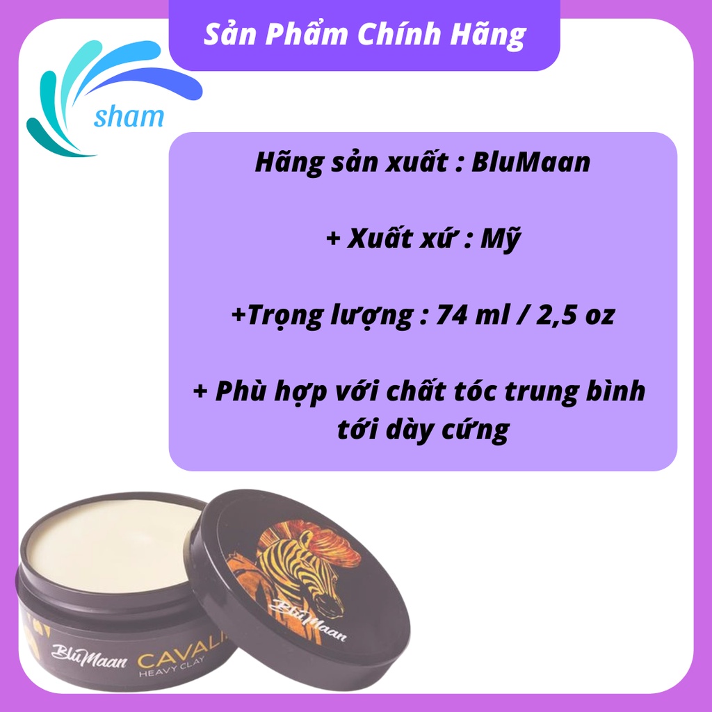 Sáp vuốt tóc nam tạo kiểu tóc cao cấp NGỰA VẰN BLUMAN giữ nếp cực tốt