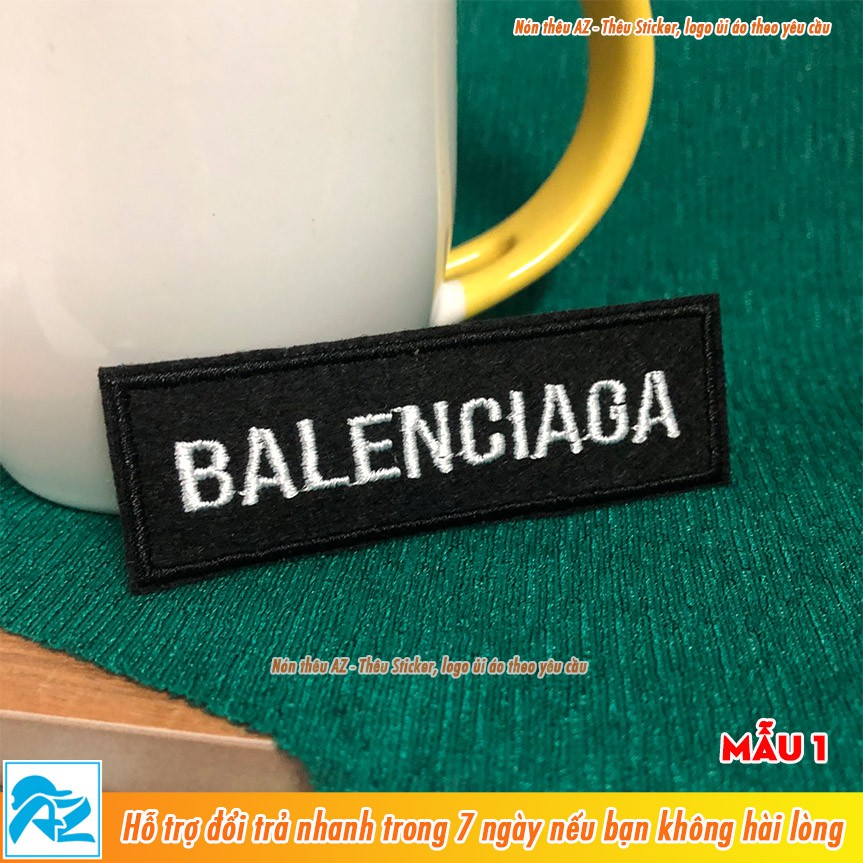 Patch ủi thêu logo balenciaga - Sticker Logo ủi quần áo balo S104