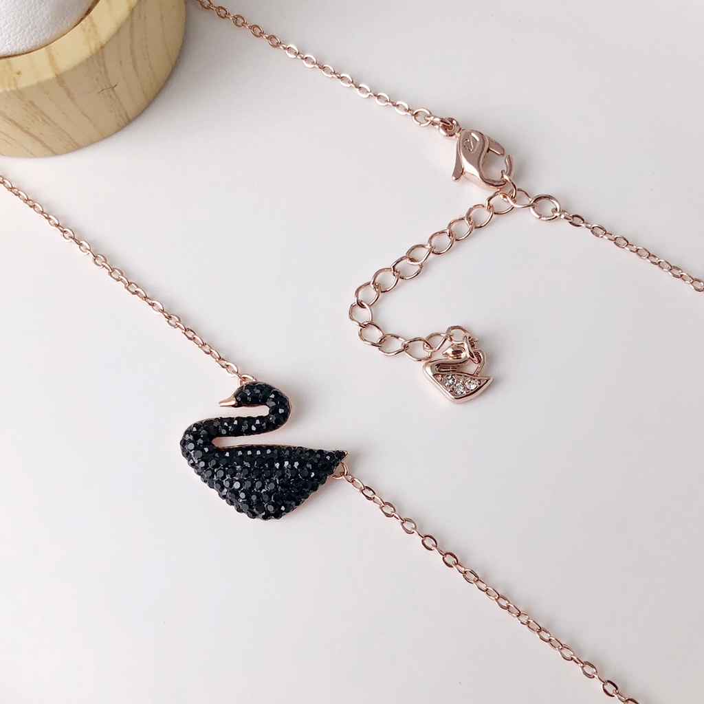 FREE SHIP Dây Chuyền Nữ WILLFAN Iconic Swan Necklace Fashion Black Swan Necklace Crystal FASHION cá tính Trang sức trang sức đeo THỜI TRANG