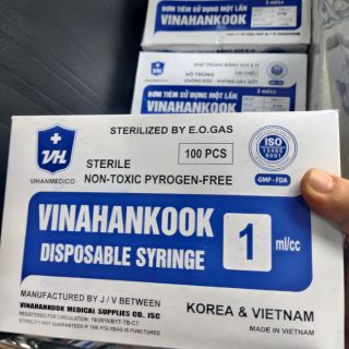 Hộp bơm kim tiêm VINAHANKOOK 1ml, 3ml, 5ml/cc