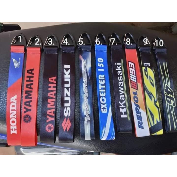 DÂY MÓC CHÌA KHÓA XE MÁY ĐẦU NHỰA DÂY VẢI SATIN NGẮN