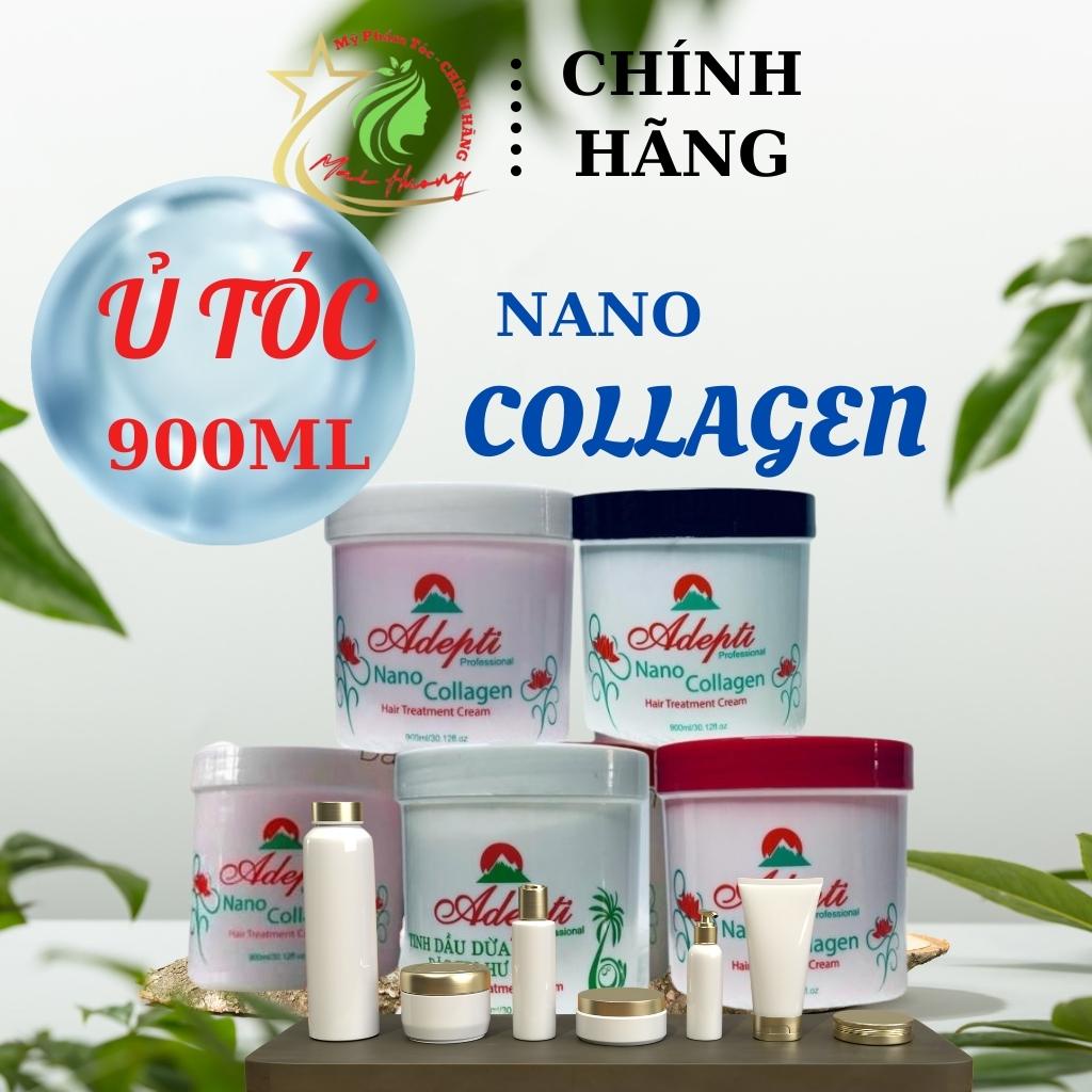 Kem ủ tóc ADEPTI NANO COLLAGEN, chăm sóc và phục hồi tóc hư tổn, hấp tóc hương hoa bốn mùa-900ML