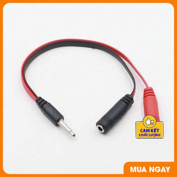 Cáp chia Audio 3.5mm ra Mic và Loa cho điện thoại