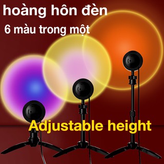 【buy 1 to get 6 color effects】Tiktok Sunset Projection Floor Light Rainbow Modern Led Floor Light Living Room Stand Light Bedroom Projector Floor Lamp/Rainbow Color Led Bedroom Decoration (4 Colors in 1)