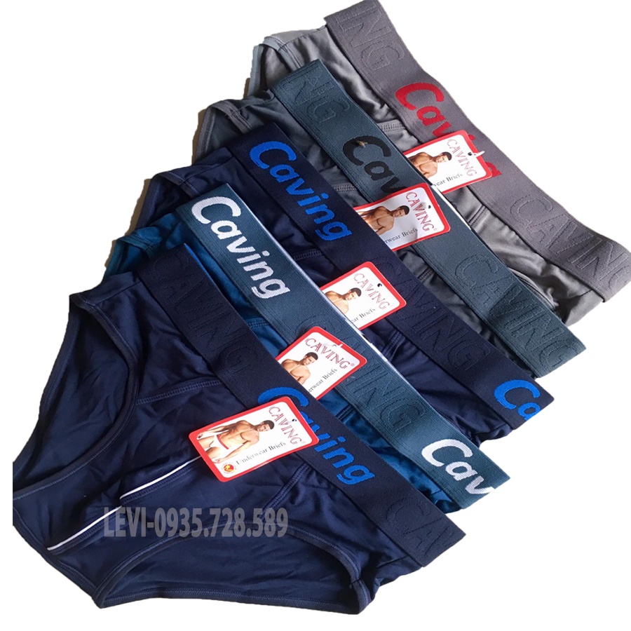 [4 Cái] Combo 04 Quần Lót Nam CAVING Vải Thun Lạnh Cao Cấp, Cạp 4cm, Co Dãn, Thấm Hút Tốt, Kháng Khuẩn