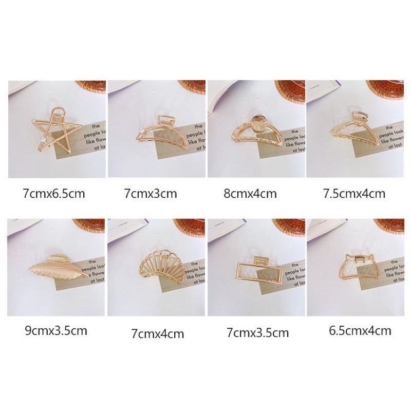 SET 8 KẸP BÚI TÓC SANG CHẢNH MẠ VÀNG