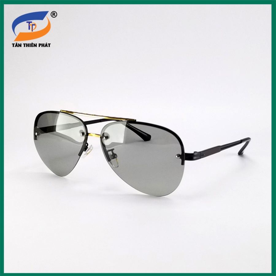 Mắt kính mát nam đổi màu đi ngày và đêm 1706 gọng tròn phi công, tròng nhựa Polarized chống nắng, chống tia UV