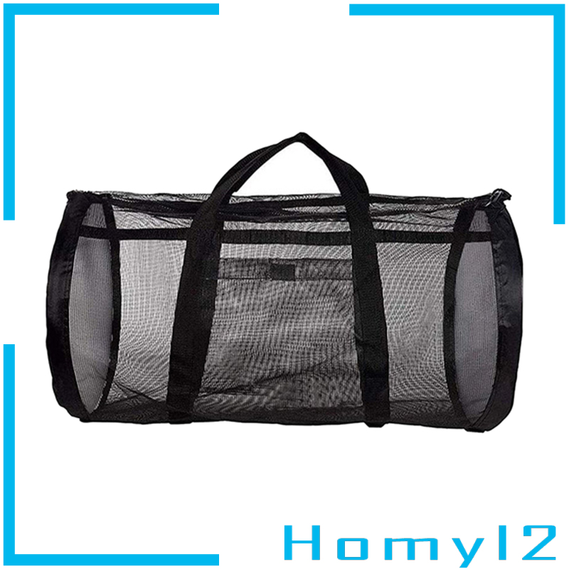 [HOMYL2]Black Mesh Beach Bag and Totes Extra Large Beach Bag with Zipper Oversized Big Beach Storage Bag for Towels Beach Toys Family Pool Trip Home Organizer