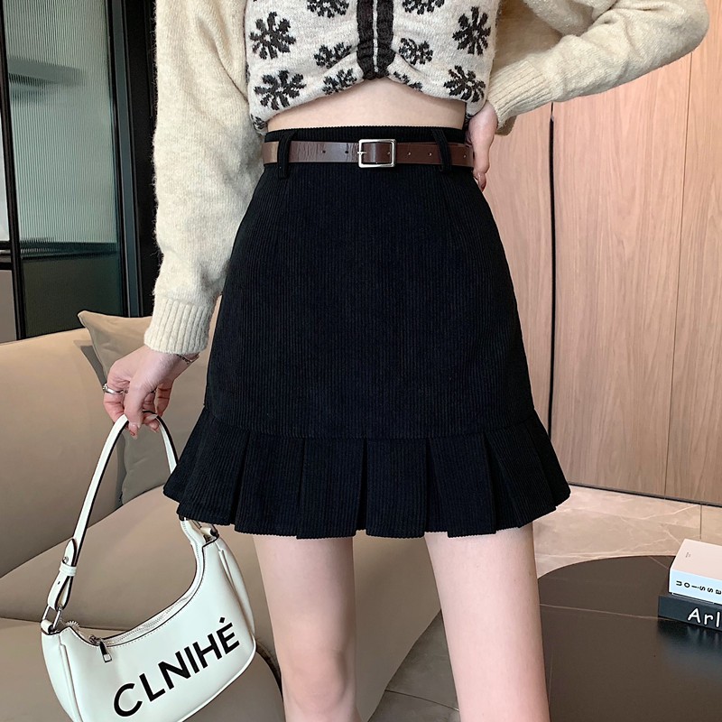 Chân váy ngắn kiểu đuôi cá xếp ly chất nhung tăm siêu xinh - Sogeum.store | BigBuy360 - bigbuy360.vn