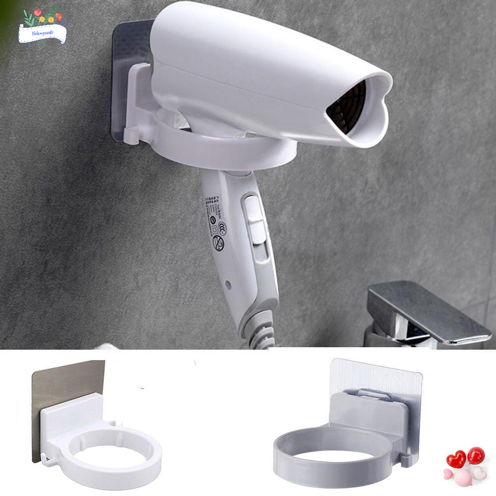 ☆YOLA☆ Home Organizer Hair Dryer Holder For Bathroom Bathroom Shelf Blower Organizer Hairdryer Storage Rack No Drilling Nail Free Simple installation Adhesive Wall Mounted/Multicolor