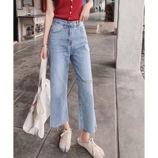 📌 Quần jean ống suông rách - HÀNG QUẢNG CHÂU