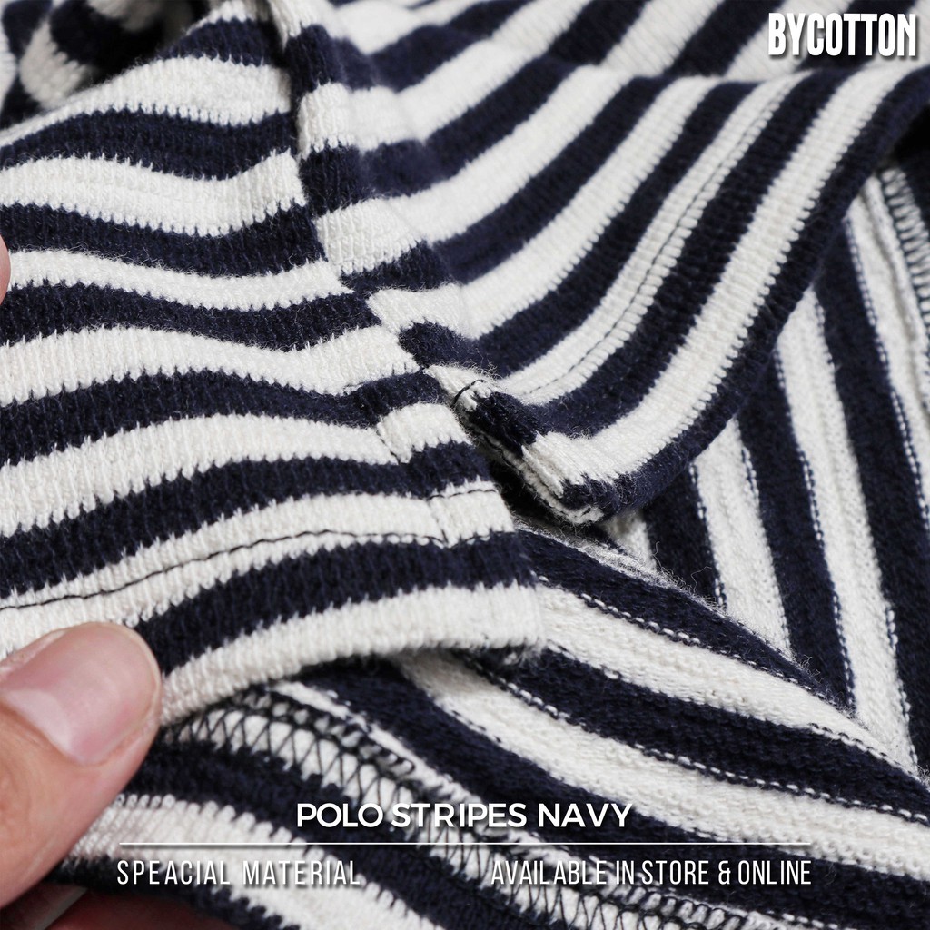 Áo Thun Polo Nam Cổ Bẻ Sọc Navy 2 BY COTTON Navy Stripe 2 Polo | BigBuy360 - bigbuy360.vn