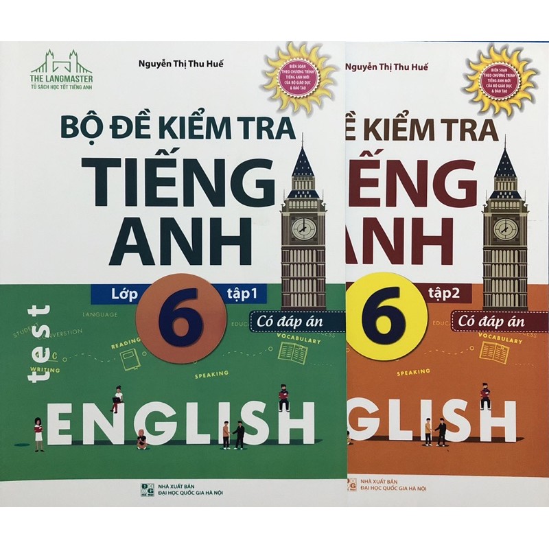 Sách - Bộ đề kiểm tra tiếng anh lớp 6 (Combo 2 tập)