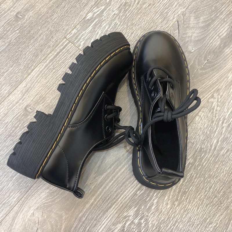 Giày Boots Oxford Dr Marten Cổ Thấp Da Trơn
