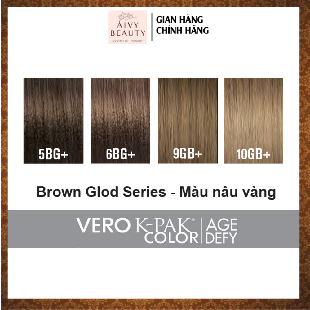 Brown Gold Series BG - Màu nhuộm phủ bạc thời trang JOICO Vero K-Pak Color Age Defy (Tông màu nâu vàng)