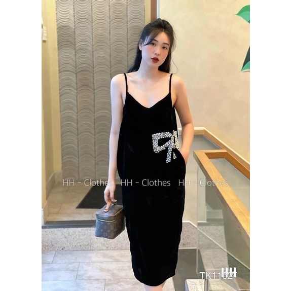 Váy 2 dây nơ eo hàng chuẩn loại 1