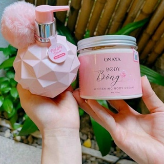 CHÍNH HÃNG % COMBO DƯỠNG TRẮNG KEM BODY BÔNG & SỮA TẮM PINK LADY