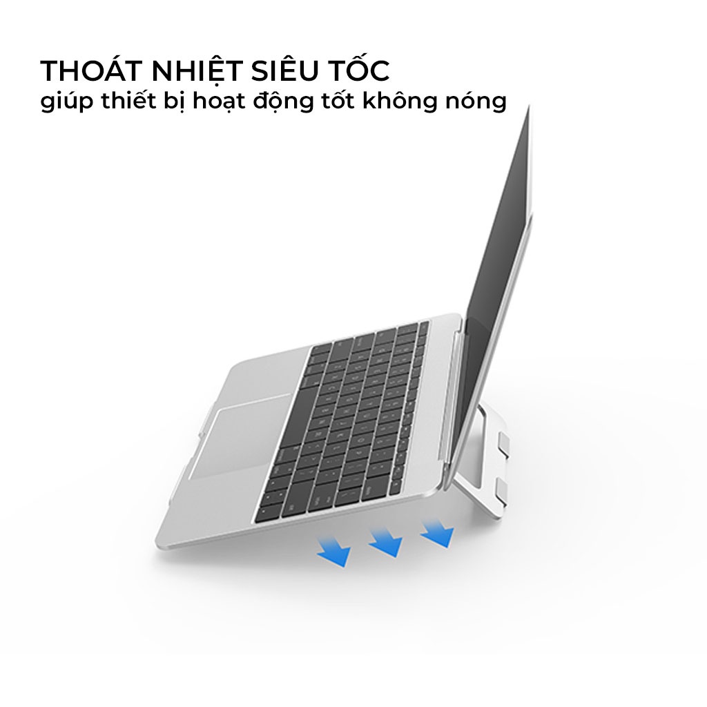 Đế tản nhiệt laptop HXSJ X5 bằng nhôm nguyên khối siêu mỏng nhẹ dùng cho máy 13- 15.6 inch - Hàng Chính Hãng