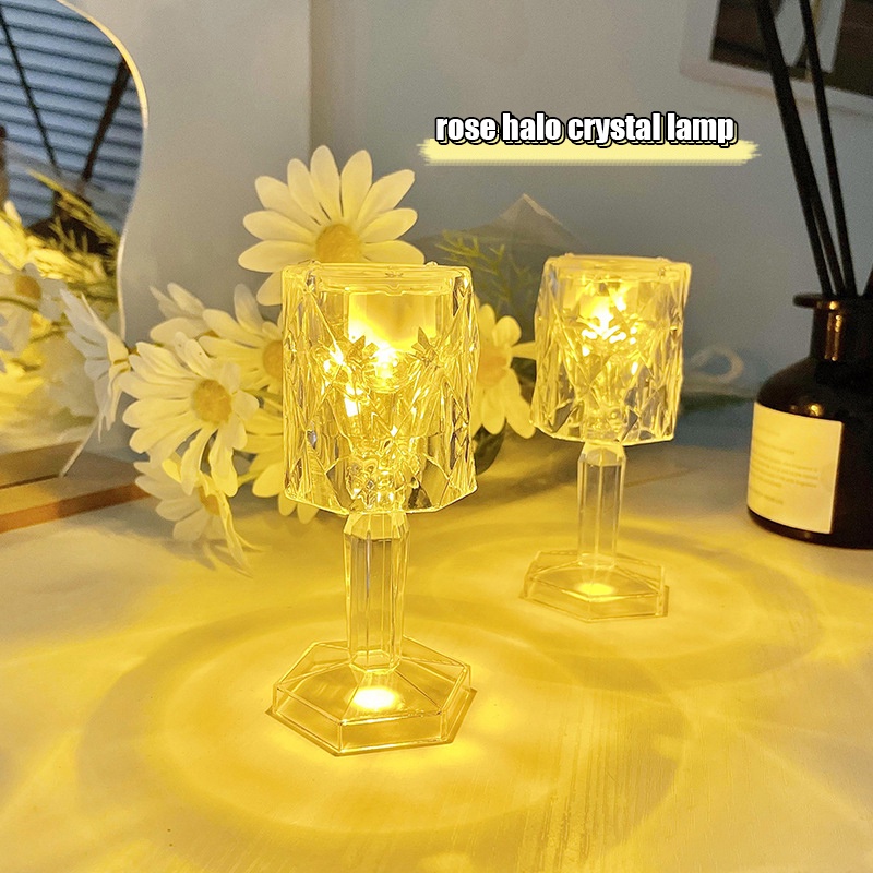 W & G Đèn Ngủ Pha Lê Hoa Hồng Nhỏ Để Đầu Giường Cho Bạn Gái Và Bạn Bè Làm Quà Tặng Sinh Nhật