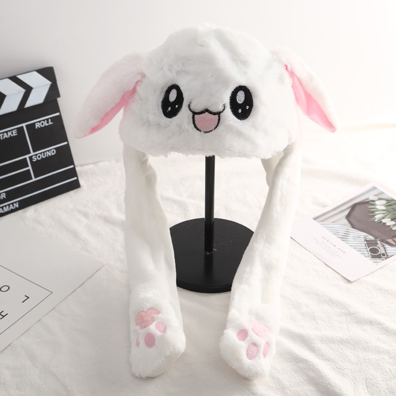 Nón Tai Thỏ Giật Cute Hot Trend Chất Nỉ Nhung Dày Mịn