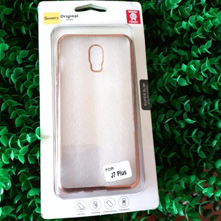 Ốp lưng Silicon SS J7 Plus viền vàng