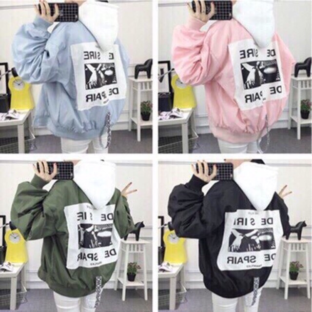 Áo khoác dù nữ in nổi bật