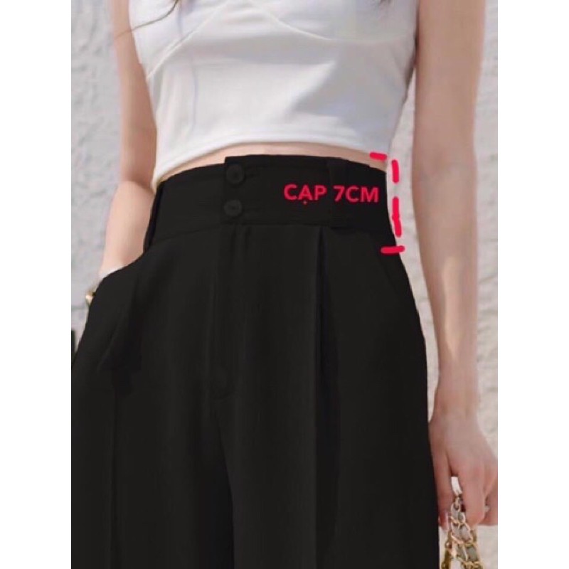 Quần Culottes Ống rộng cạp cao hai cúc | BigBuy360 - bigbuy360.vn