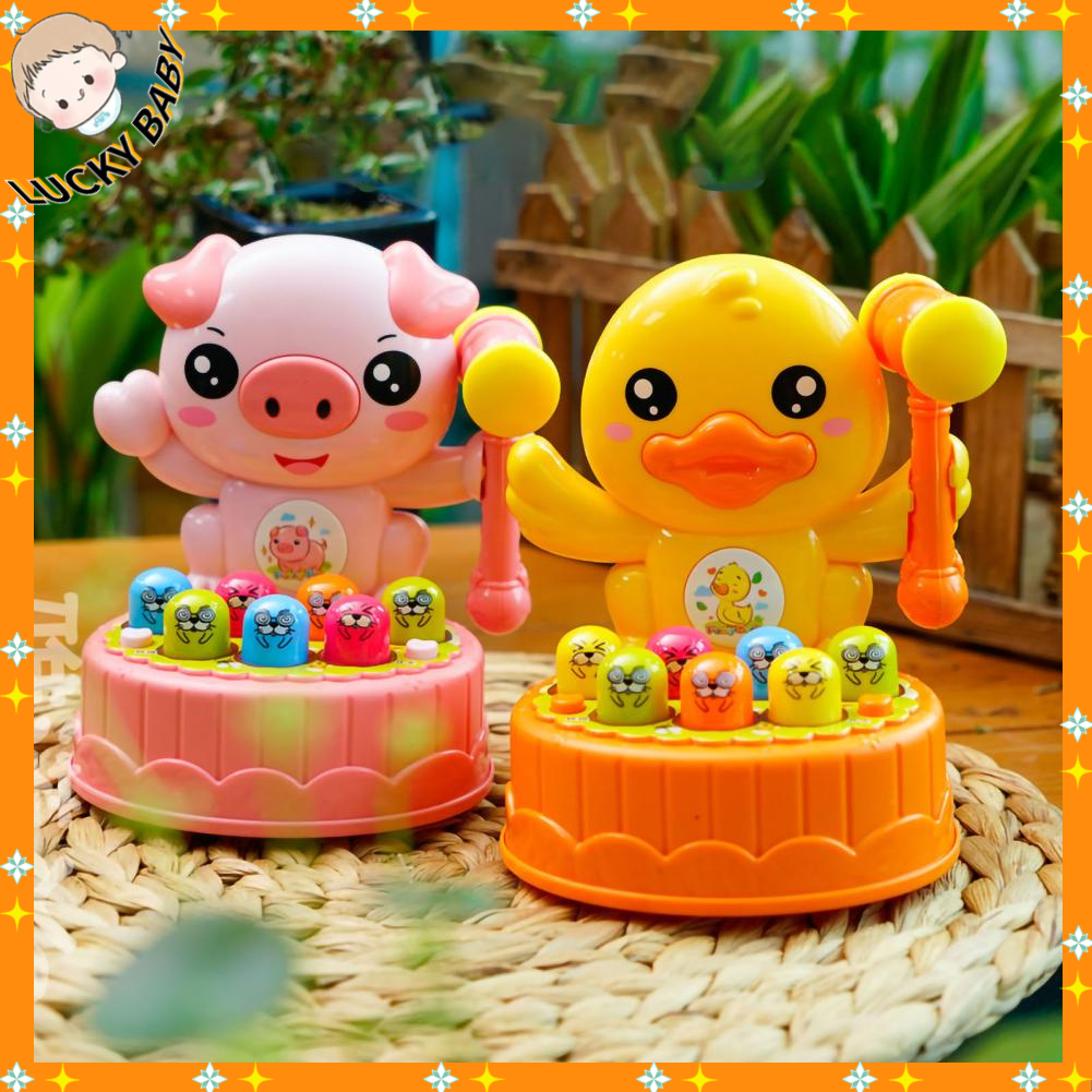 LUCKYBABY Trò chơi đánh búa Câu đố tương tác gia đình đa chức năng Giáo dục cho trẻ từ 1 đến 3 tuổi